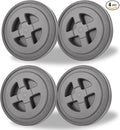 4 Pieces 5 Gallon Leak-Proof Bucket Lid Food Grade Plastic Storage Buckets Screw Seal Lids Screw Pail Lid Pet Food Storage Chicken Feeders Paint Storage Compatible with Gamma (Grey)