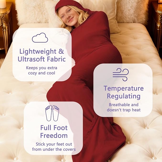 Wearable Sleep Pod Hug Blanket for Adults Portable Sleeping Bag for Stress Relief and Better Sleep Ideal Travel Companion