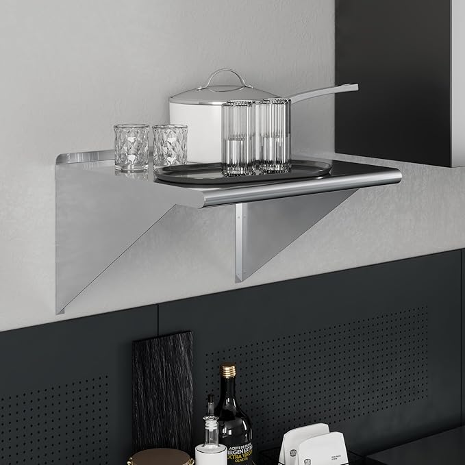 AmGood 24 X 24 Stainless Steel Wall Shelf | NSF | Garage Laundry Storage Utility Room | Restaurant Commercial Kitchen