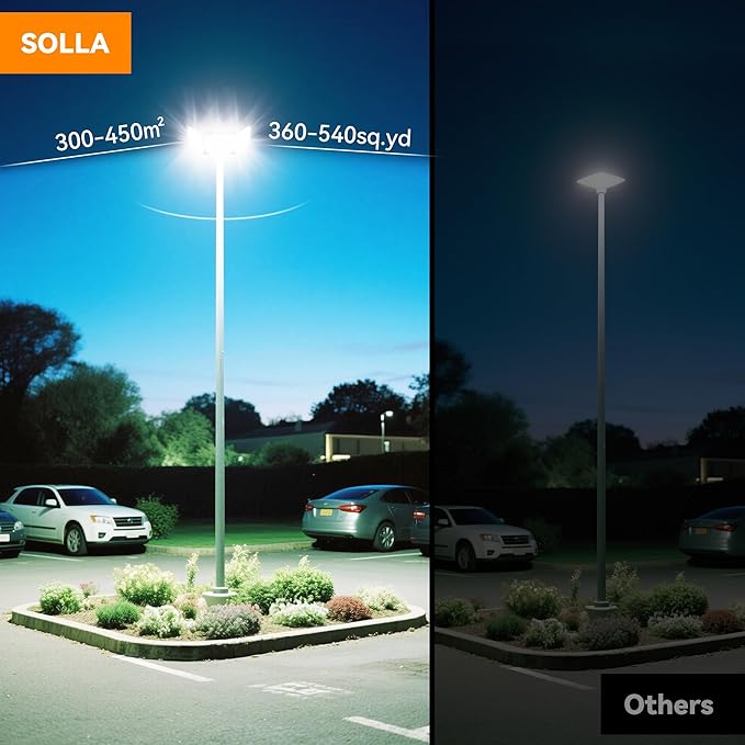 480W LED Outdoor Flood Light 48000LM Super Bright Stadium Light 6000K Daylight White IP66 Waterproof 3 Heads Adjustable Outdoor Floodlights for Patios Street Parking Lots