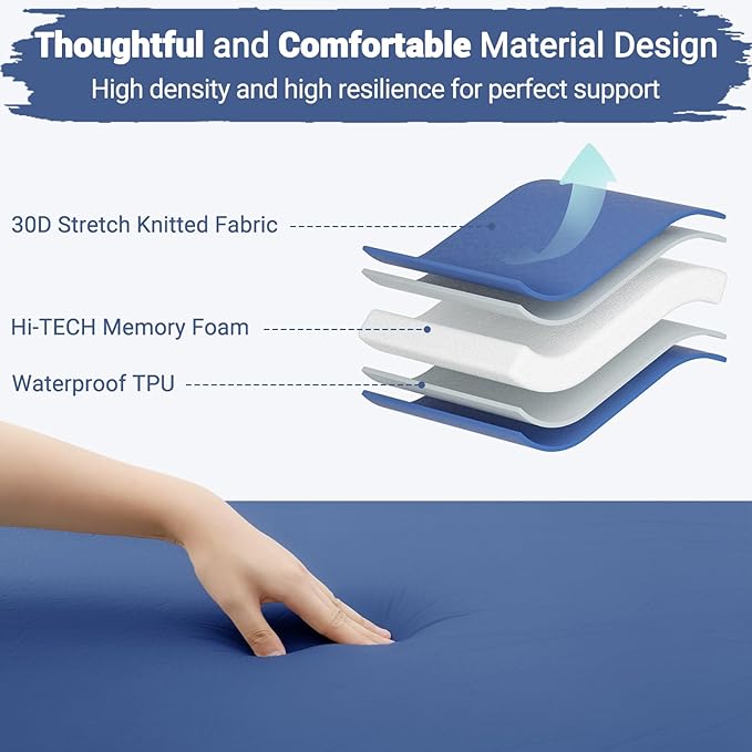 Elegear CumbreX™ Self Inflating Sleeping Pad Built-in Electric Pump 3.15 Ultra-Thick Memory Foam Camping Mattress Pad with Pillow Double Sleeping Pad for Camping R-value 9.5 Foam Camp Pad for Travel