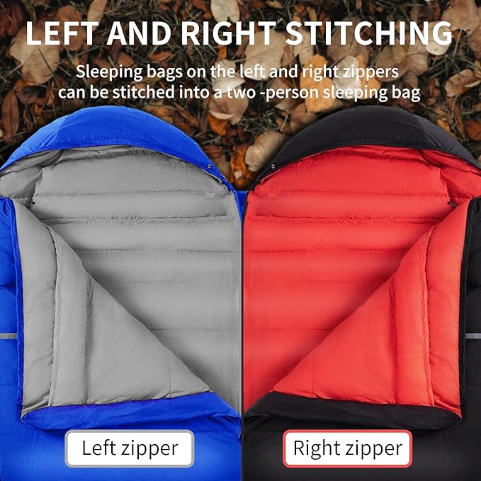 Down Sleeping Bag for Adults 600 Fill Power Ultralight &amp Compact with Compression Sack for Backpacking Camping Hiking