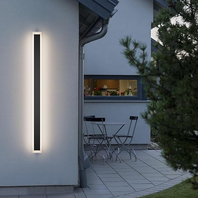 56In Long Outdoor Wall Light 4000K Dimmable IP65 Waterproof Linear Outdoor Light Modern Exterior Wall Lighting for Porch House