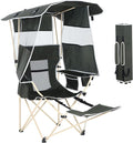 Camping Chair with Canopy Sports Chairs for Adults Canopy Chair with Removable Footrest Ice Fishing Chair with Cupholder Cooler Heavy Duty for Outdoor Activities(1 Pack)