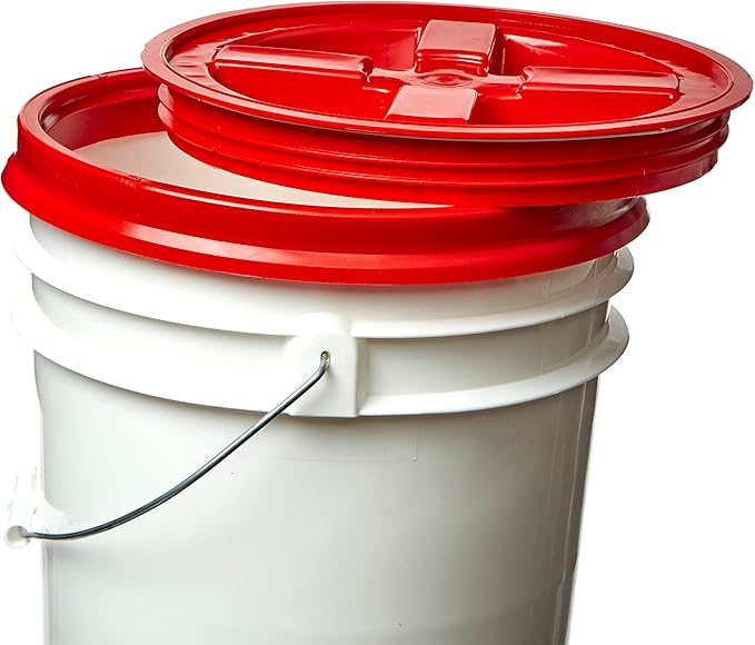 Gamma Seal Lids for 3.5 5 6 and 7 Gallon Buckets – Pack of 3 Red Gamma Lids – Food Grade BPA Free Reusable Lids Made in USA