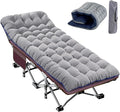 Portable Folding Camping Cot for Adults with Mattress Lightweight Camp Bed with Carry Bag for Outdoor Travel Hiking Beach and More