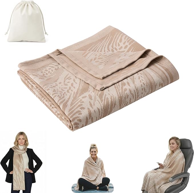 Travel Blanket Airplane - Ultra Soft &amp Lightweight Knit Design Compact Airplane Blanket53x72 InchStylish Travel Shawl Wraps for FlightsOfficeHome UseTravel Essentials &amp Gifts