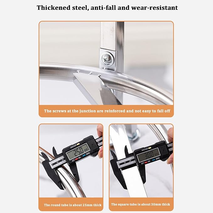 Stainless Steel Soup Bucket Rack with Handle Commercial Stock Pot Stand Mobile Gas Bottle BaseHeavy Duty Drum DollyTrash Can Roller Base with WheelsMultifunctional Mover Carrier Barrel Frame