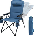 Portal Reclining Camping Chair with Adjustable Back Folding Camp Recliner for Adults Portable High Back Oversized 350LBS (Blue)