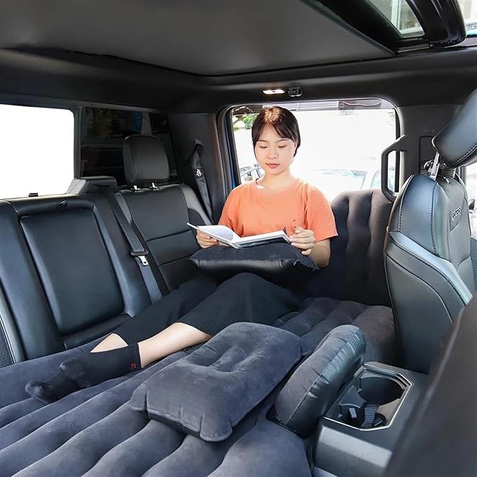 Car Inflatable Mattress SUV Camping Inflatable Bed Flocking Material Air Mattress Anti-Fall Design Car Mattress 72 Hours Leakage Test