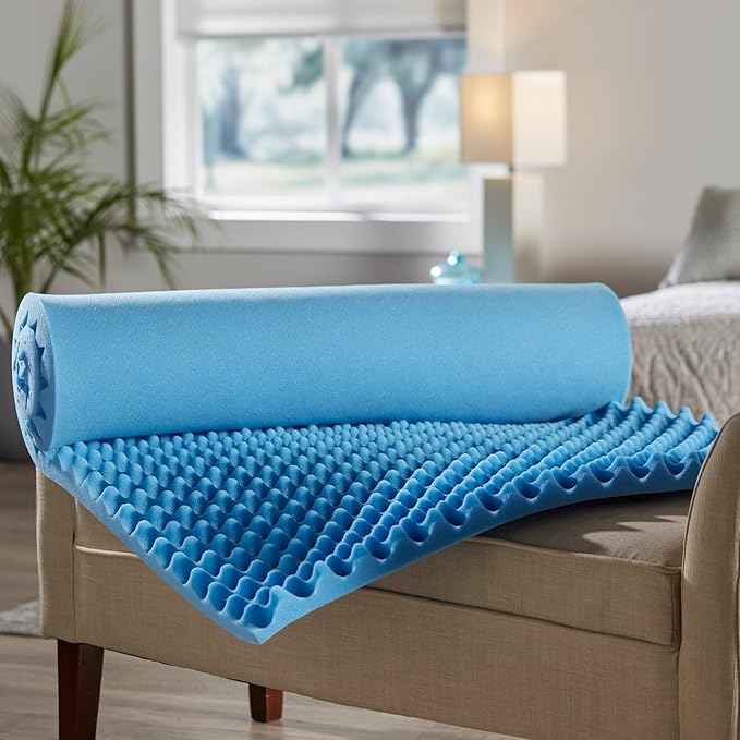 72 L x 33 W x 2 Inch Soft Foam Twin Bed Pad Mattress Topper Egg Crate Overlay Topper