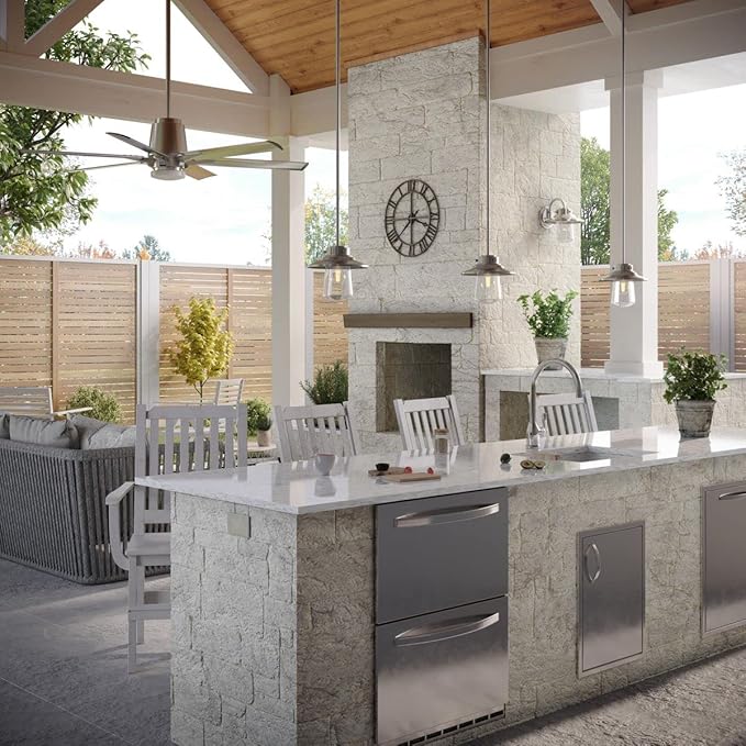 Tremont Collection 1-Light Clear Seeded Glass Stainless Steel Industrial Outdoor Medium Wall Lantern Light