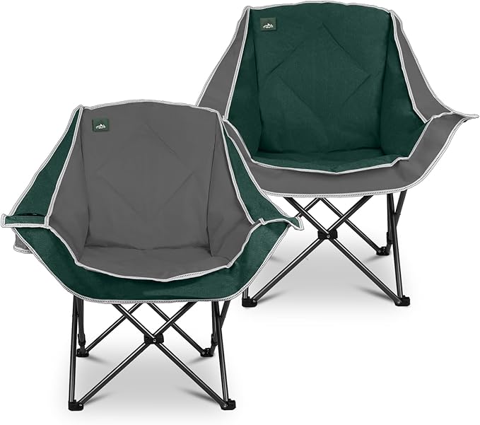 Northroad Oversized Foldable Camping Chair Outdoor Padded Lawn Chair w/Cup HolderCarry Bag for Beach Hiking and PicnicsHeavy-Duty 300-lbs Capacity Purple