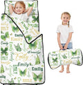 Personalized Toddler Nap Mat – Custom Name Sleeping Bag with Pillow &amp Blanket Roll-Up All-in-One Nap Mats