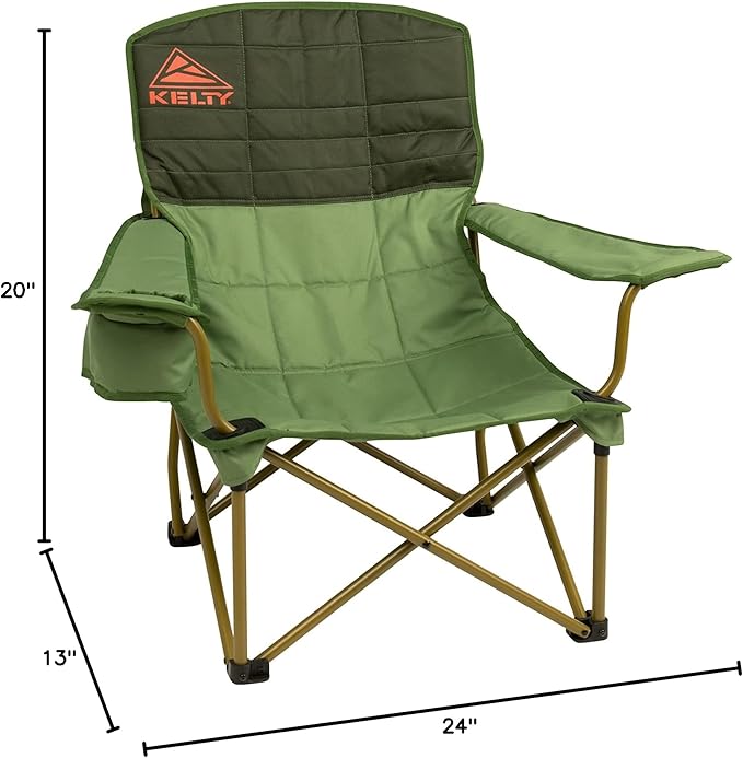 Kelty Lowdown Folding Chair Camping Seat for Backyard Parties Soccer Saturdays Concerts Beach Tailgating (Dill)
