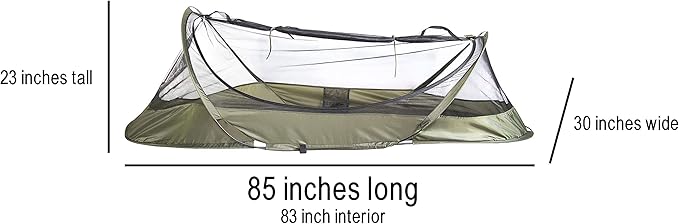 USGI Industries Bivy Tent | Lightweight Single Person Sleeping Net System for Outdoors Camping Survival Hiking Backpack | Mesh Protection