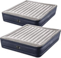 Intex 2 Pack Dura Beam Plus Deluxe Airbed Inflatable Blow Up Portable Air Mattress with Built-in Internal Air Pump King-Sized Bed