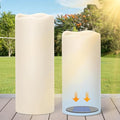 Large Solar Candles Outdoor Waterproof Outdoor Candles Rechargeable for Lanterns Large Solar Lanterns Flickering for Garden Camping Patio Home Decor Dusk to Dawn (2Pcs4 D×8/10 H)