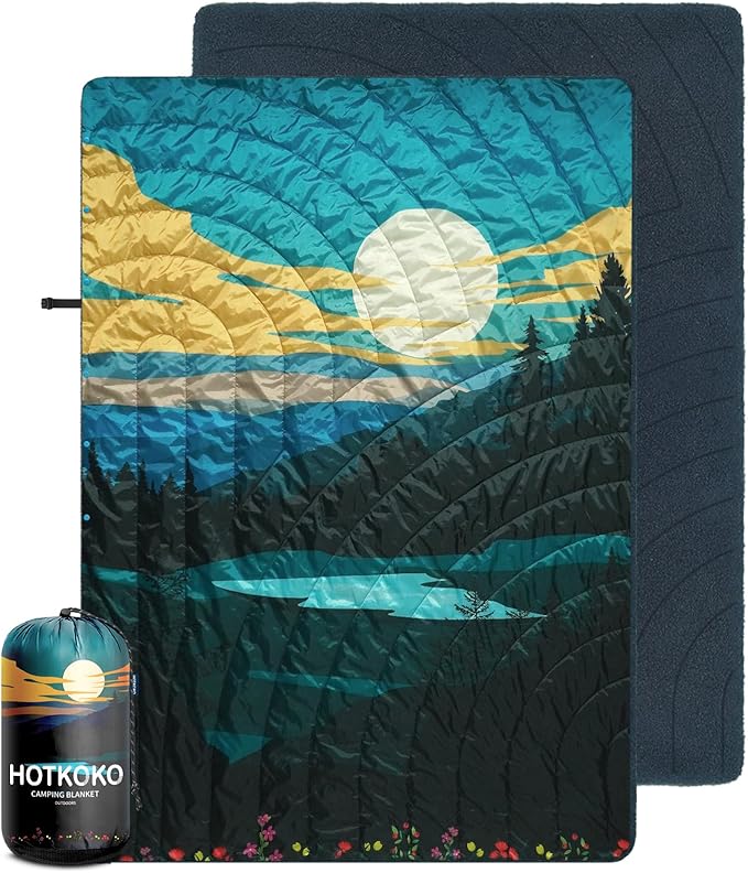 Waterproof Stadium Blanket Fleece Camping Blanket Wearable Soft Warm Camp Blanket for Outdoor Camping Picnic Stadium Sports Beach Car