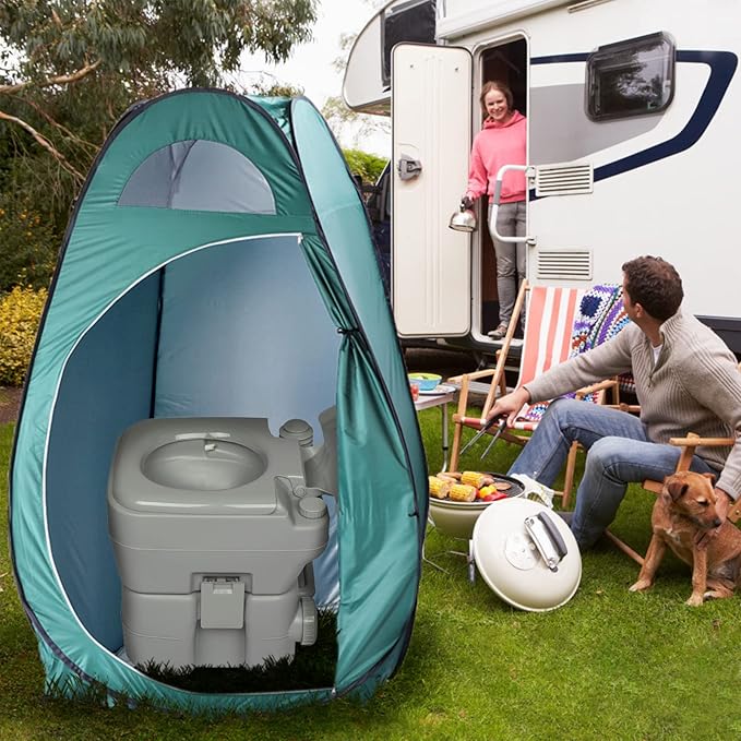 Outvita Pop Up Shower Tent Instant Privacy Camping Changing &amp Toilet Tent 6.23FT Portable Outdoor Shelter for Hiking Fishing Picnic Beach with Carring Bag 4 Stakes