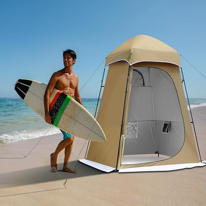 Camping Shower Tent 7.9 FT Extra Tall Oversize Privacy Tent Portable Outdoor Bathroom Toilet Tent with Floor Easy Set Up Privacy Shelter for Dressing Hiking Fishing UPF50+