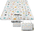 Mid Century Modern Atomic Turquoise Waterproof Outdoor Picnic Blanket Sandproof Beach Mat for Camping Hiking Grass Travelling