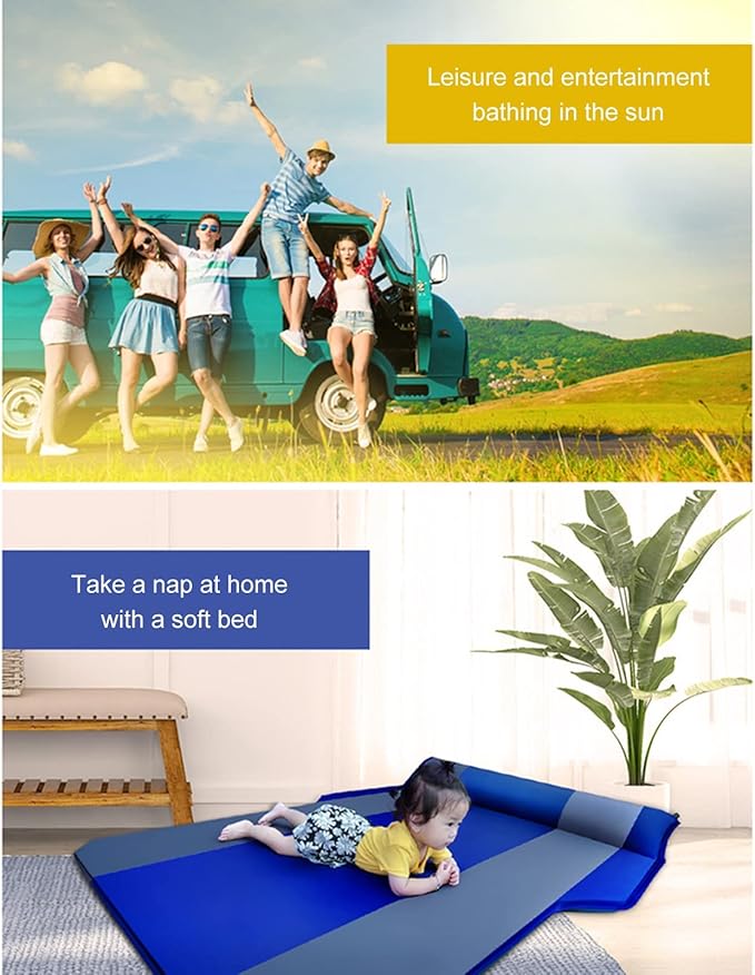 TXGJWRA Inflatable Car Air Mattress Travel Bed - Portable Back Seat Blow-up Sleeping Pad Upgraded Air Mattress Blow Up Bed for Car Travel Camping VacationB-180x105cm(咖啡色)