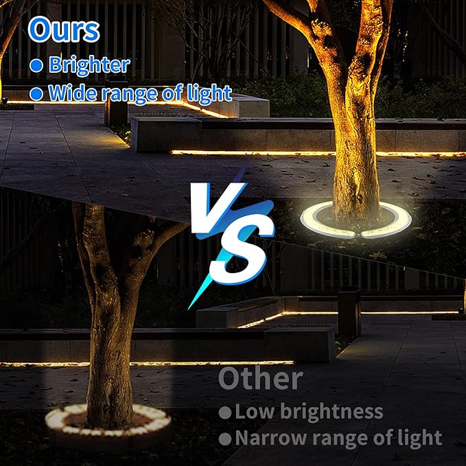 Solar Palm Tree LightsSuper Bright 32 Led 5 V 12000mah Landscape Spotlights for Big Tree Lighting Solar Uplights for Trees Floodlights Home Garden Christmas Party Outdoor (Cool Light)