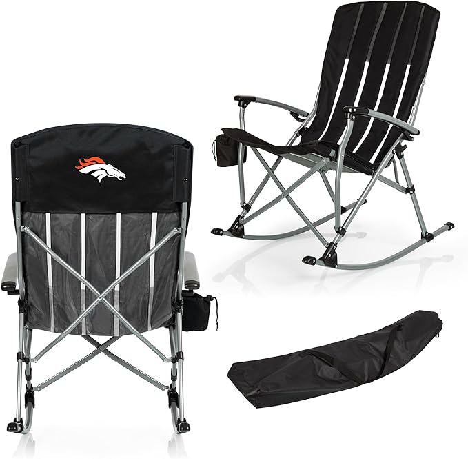Picnic TIME NFL Unisex-Adult NFL Outdoor Rocking Camp Chair XL Heavy Duty Camping Chair for Adults