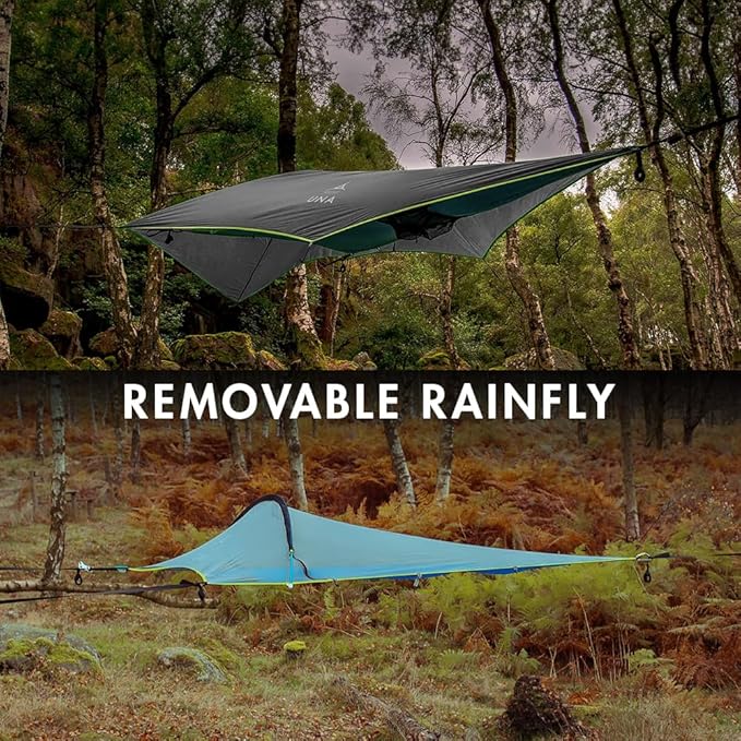 Tentsile UNA V3 Solo Tree Tent Hammock 1-Person Capacity Anti-Roll System Ratchet and Straps Included Portable Tree House Shelter Designed in The UK