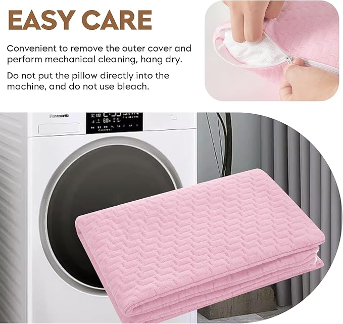 Small Shredded Memory Foam Pillow Camping Pillow Travel Pillow - Compressible Medium Firm Breathable Cover Ideal Backpacking Hiking Airplane and Car (Apricot Pink L)