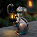 WHIMSYNOOK 10.7 Bronze Cat Garden Statue with Solar Light – Outdoor Yard &amp Lawn Décor Charming Cat Figurine Gift for Mom &amp Cat Lovers