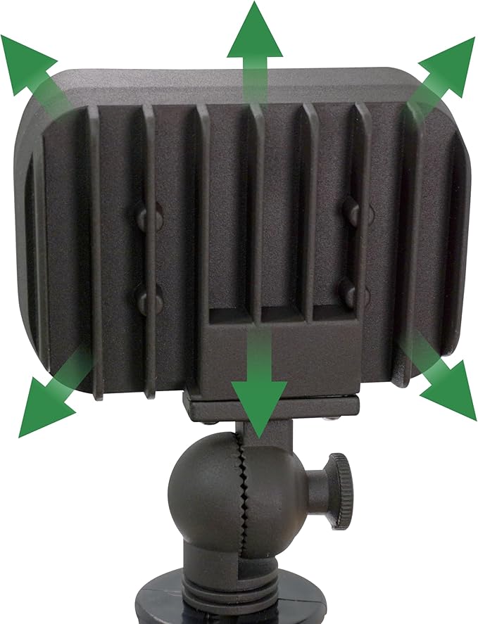 GKOLED 7W LED Outdoor Flood Light Low Voltage Landscape Lighting Waterproof Security Wall Lighting Fixture 9-15V 480 Lumen 3000K 1/2 Adjustable Knuckle Mount Die-cast Aluminum Brown