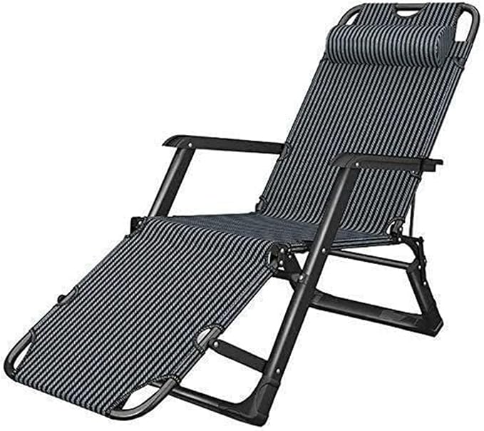 Outdoor Folding Recliner Deck Chair for Garden Beach Patio Comfortable Rocking Sunbathing Lounge Chair