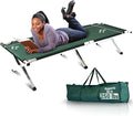 Kemp USA Aluminum Military and Camping Portable Folding Cot Stretcher Green