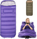 BISINNA Flannel XXL Sleeping bag (90.55x39.37) Wearable Sleeping Bag for Alults 3 Season with Pillow Compressdin Sack for Hiking Camping Backpacking Outdoor