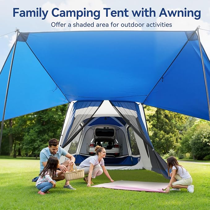 SUV Tent for Camping SUV Camping Tent with Awnings Waterproof Blow Up Tent Easy Setup Car Truck Camping Tent