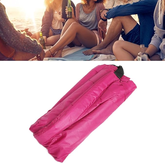Inflatable Loungers Air Sofa Bed Portable Foldable Outdoor Air Sofa Camping Matress with Carry for Beach Pool Party Red