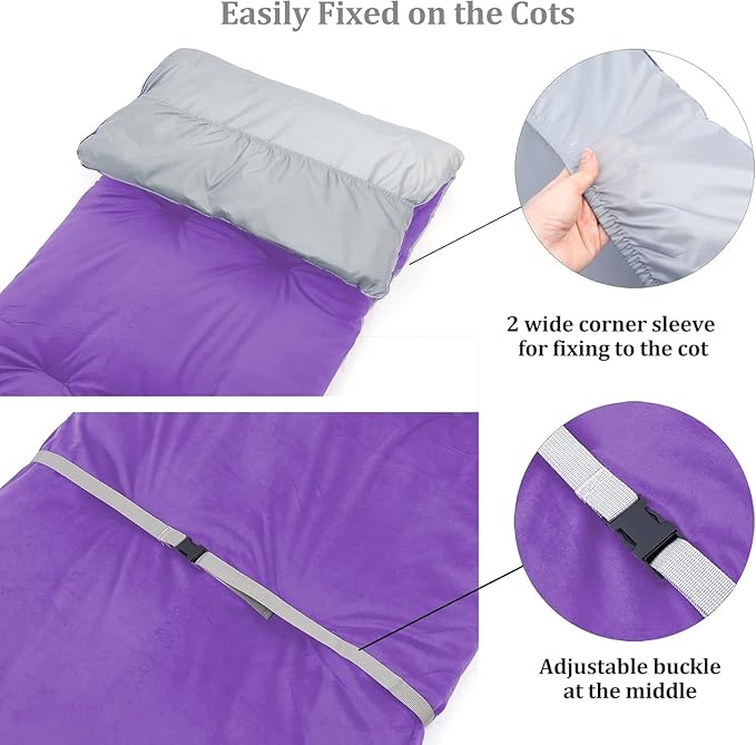 Gehannah Thick Camping Sleeping Pad Soft Comfortable Microfiber Camping Cot Pads for Adults Lightweight Foldable Sleeping mats for Traveling Hiking Backpacking Traveling