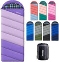 Cotton Flannel Lined Sleeping Bag for Adults Teens Kids Cold Weather &amp Warm 3 Seasons Lightweight Compact Camping Essentials Equipment Hiking Outdoor Travel