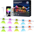 Permanent Outdoor Lights APP Control 50ft 30 LED Smart RGB+IC Warm/Cool White House Eave Light for Halloween Christmas Alexa Google Support Timing with Remote Controller