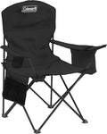 Coleman Portable Camping Chair with 4-Can Cooler Cushioned Seat &amp Back with Side Pockets &amp Cup Holder Carry Bag Included Great for Camping Tailgating Firepits Patio &amp More