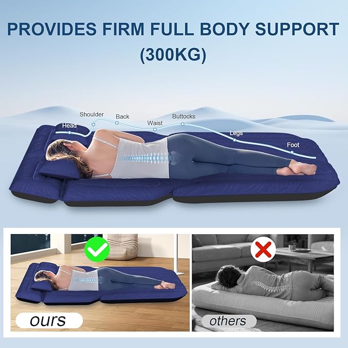 Inflatable SUV Air Mattress Bed Car Mattress for SUV Double-Sided Flocking Travel Camping Bed Car Air Mattress Car Sleeping Mattress Bed for Universal SUV with Air Pump &amp 2 Pillows