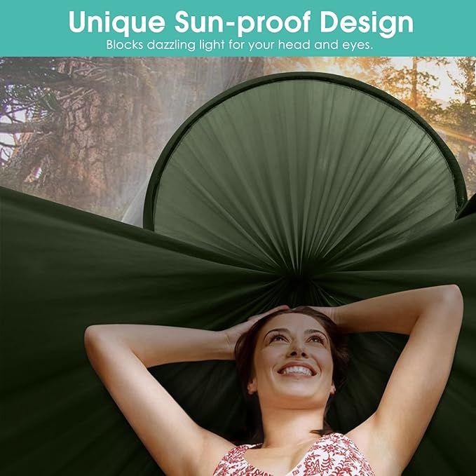 G4Free Large Camping Hammock with Mosquito Net 2 Person Pop-up Parachute Lightweight Hanging Hammocks + G4Free Camping Hammock with Net and Rain Fly 2 Person Lightweight Portable Hammock Tent