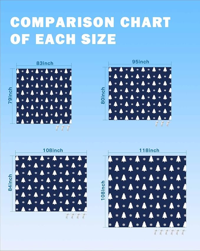Beach Blanket Waterproof Sandproof Oversized Abstract Christmas Trees Beach Mat with Corner Stakes Sand Pockets Xmas Snowflakes on Blue Outdoor Picnic Mat for Travel Camping Hiking 95x80In
