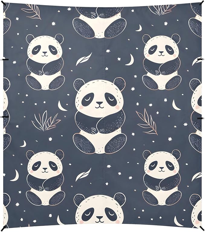Cute Black Panda Camping Sun Shelter Beach Tent Portable Beach Sun Shade Outdoor Canopy for Camping Trips Fishing Picnic