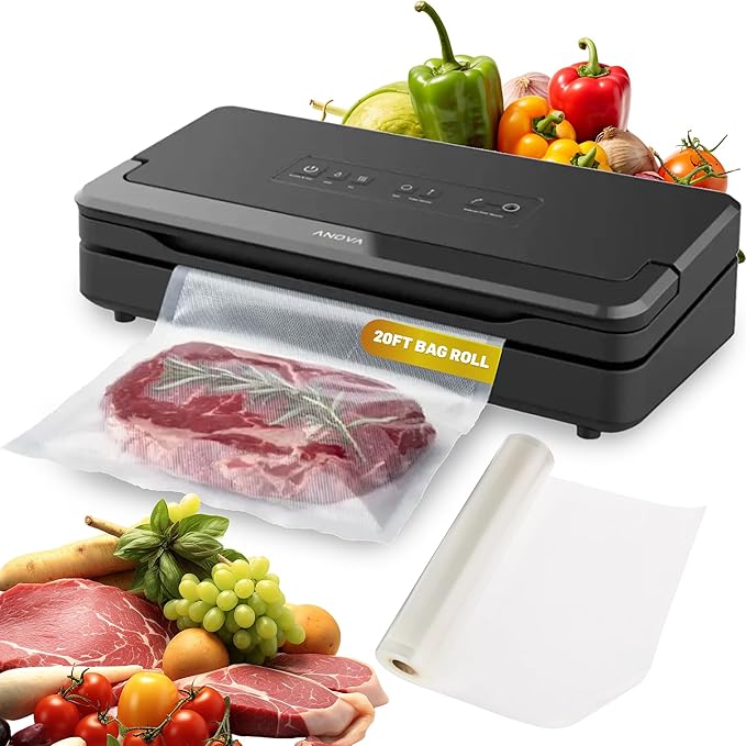 Anova Culinary Precision Vacuum Sealer Pro Includes Large Bag Roll (19ft) Wet &amp Dry Dual Food Vacuum Sealer Machine for Sous Vide and Long-Term Storage 2-Year Warranty