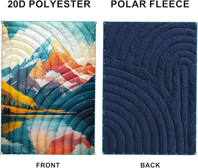Camping BlanketPuffy Blanket Lightweight Packable Camping Blanket Outdoor Blanket for CampingTraveling Stadium Hiking Picnics