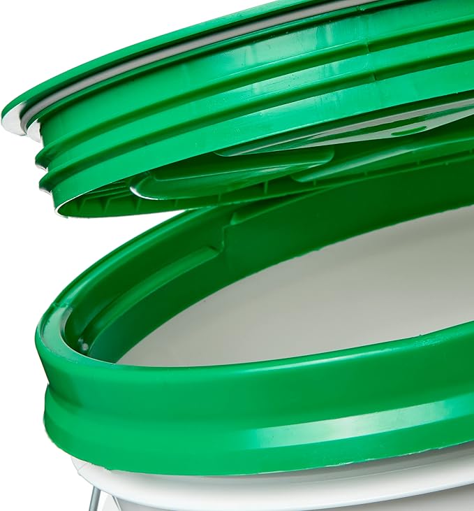 Gamma Seal Lids for 3.5 5 6 and 7 Gallon Buckets – Pack of 6 Green Gamma Lids – Food Grade BPA Free Reusable Lids Made in USA