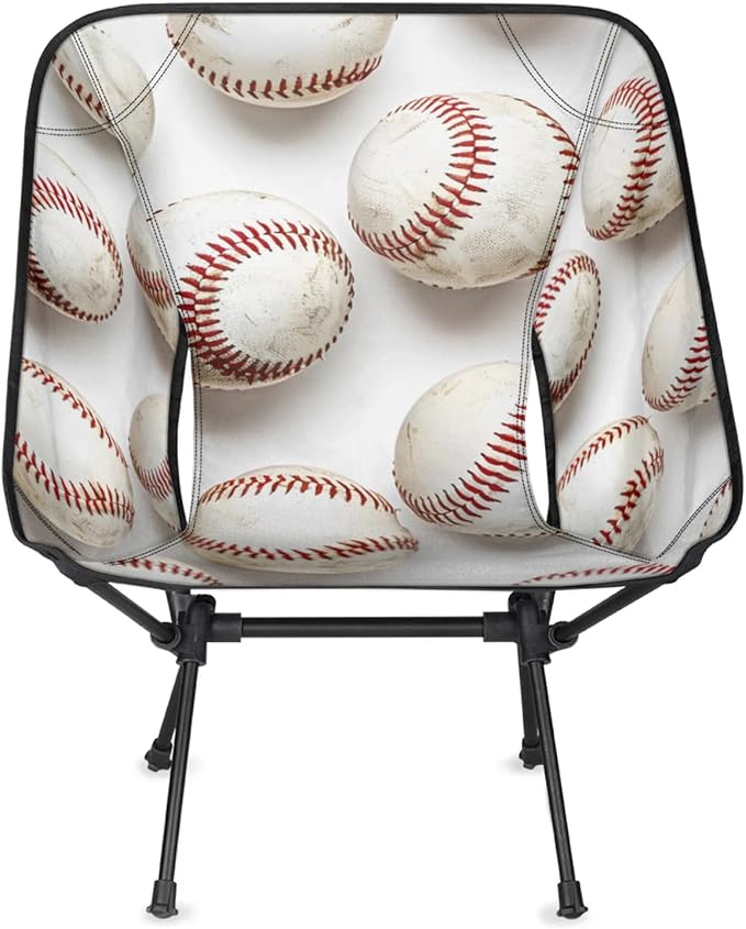 Honeybaby Folding Camping Chair Funny Baseball Sport Camping Chairs Lightweight Portable Chair Outdoor Foldable Chairs for Camping Travel Picnic Beach Hiking